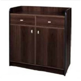 service cabinet wenge coloured 950 mm  x 490 mm  H 990 mm with 2 drawers with 2 wing doors product photo