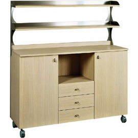 service cabinet oak coloured 1360 mm  x 480 mm  H 1550 mm with 3 drawers 1 compartment with 2 wing doors product photo