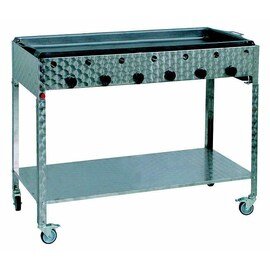 Gas sausage rack, grate holder PO / P6 + SF / 6-F with six burners 24.0 kW, mobile standing model, with steel plate pan product photo
