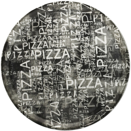 pizza plate Ø 330 mm NAPOLI BLACK & WHITE lettering pattern "Pizza" black | white product photo