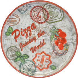 pizza plate Ø 330 mm NAPOLI CHARME full surface decor red product photo
