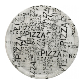 pizza plate Ø 310 mm NAPOLI WHITE & BLACK porcelain lettering pattern "Pizza" white | black product photo