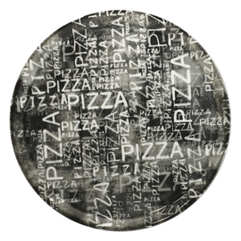 pizza plate Ø 310 mm NAPOLI BLACK & WHITE porcelain lettering pattern "Pizza" black | white product photo