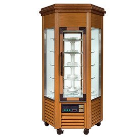 refrigerated panorama vitrine ERGE barocco BAROCCO walnut coloured|light 600 ltr 230 volts | 5 shelves product photo