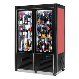 wine tempering cabinet Cantina 2 black red  | glass door product photo