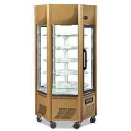 refrigerated panorama vitrine ERGE LED golden coloured 600 ltr 230 volts | 5 shelves product photo