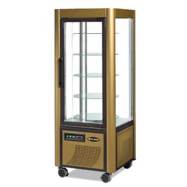 refrigerated panorama vitrine 400 G LED golden coloured 400 ltr 230 volts | 5 shelves product photo