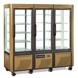 refrigerated panorama vitrine 3 P LED golden coloured 1200 l 230 volts | 10 shelves product photo