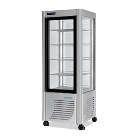 Panorama showcase 400F silver coloured 700 mm x 700 mm H 1840 mm product photo