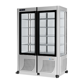 Panorama showcase 800F silver coloured 1270 mm x 700 mm H 1840 mm product photo