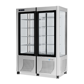 Panorama showcase 800G silver coloured 1270 mm x 700 mm H 1840 mm product photo