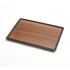 serving tray non-slip melamine brown wood look rectangular | 360 mm x 260 mm product photo