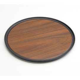 serving tray non-slip melamine brown wood look round Ø 300 mm product photo