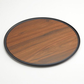 serving tray non-slip melamine brown wood look round Ø 410 mm product photo
