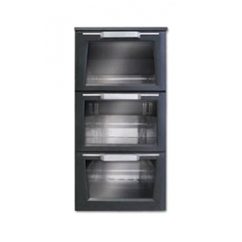 Storage unit, X/6DG41, anthracite, glass front, 3 drawers product photo