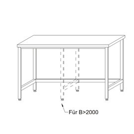 work table without ground floor L 2300 mm W 1000 mm H 1050 mm product photo