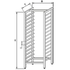 rack stainless steel 480 mm 610 mm  H 1800 mm space between boards 110 mm product photo