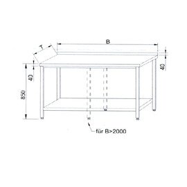 work table bottom shelf 1000 mm 700 mm Height 850 mm product photo