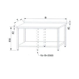 work table bottom shelf 1000 mm 600 mm Height 850 mm product photo