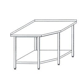 corner table upstand 40 mm at the back bottom shelf 900 mm 900 mm Height 850 mm product photo