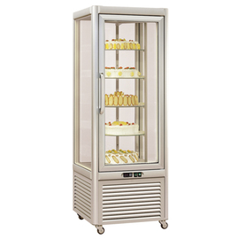 refrigerated panorama vitrine Prisma 400 TN/PG | silver coloured | revolving shelf product photo