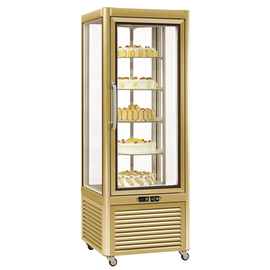 refrigerated panorama vitrine Prisma 400 TN/PG | bronze coloured | revolving shelf product photo