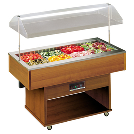 Salad bar Delizie with sneeze guard walnut coloured | suitable for 4 x GN 1/1 - 150 mm product photo