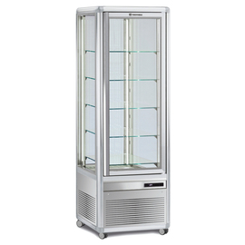 Panorama showcase Snelle 351 Q LED silver coloured 230 volts | 5 shelves | front glass shape straight product photo