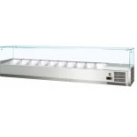 refrigerated countertop unit RX 1200
• Temperatur: +2 / +8 °C
• Anschluss: 230 V / 1 Ph / 0,23 kW

Maße:
• B x T x H: 2000 x 395 x 435 mm
RX 1200 40 ltr 230 volts product photo