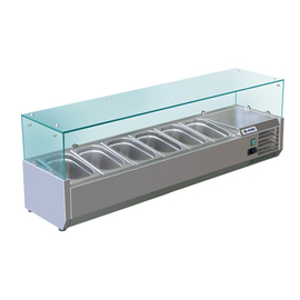 refrigerated countertop unit RX1500 (glass) static cooling | 6 x GN 1/3 - 150 mm product photo
