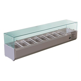 refrigerated countertop unit RX1800 (glass) static cooling | 8 x GN 1/3 - 150 mm product photo