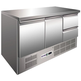 refrigerated table gastronorm KTM 302 convection cooling 235 watts 400 ltr | 2 solid doors | 2 drawers product photo