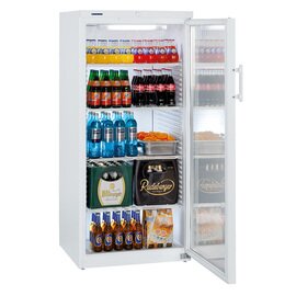 glass doored beverage fridge FK 5442 white 572 ltr | static cooling | door swing on the right product photo