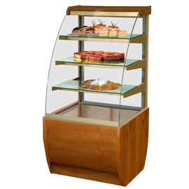 cake counter Jamaika 700 mahogany coloured 230 volts | 3 shelves | rounded  | crumb drawer product photo