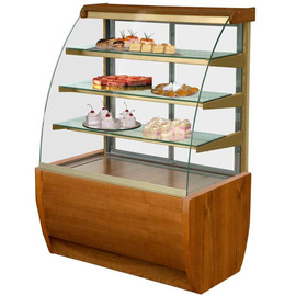 cake counter Jamaika 1000 mahogany coloured 230 volts | 3 shelves | rounded  | crumb drawer product photo