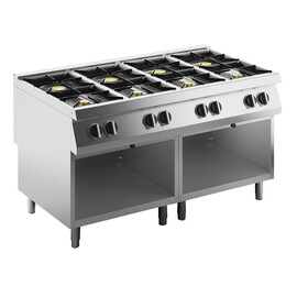 Gas cooktop with 8 burners, 54 kW, open base unit product photo