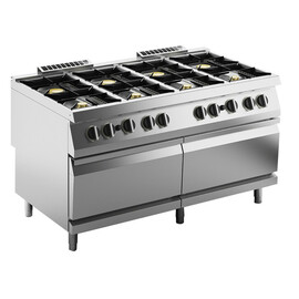 Gas stove with 8 burners, 70 kW, with 2 x 8 kW gas ovens product photo
