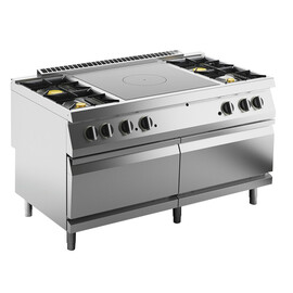 Gas stove with 4 burners + 1 hot plate, 60kW, with 2 gas ovens, each 8kW product photo