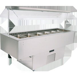 Salad bar Isola 6M VT with sneeze guard | suitable for 6 x GN 1/1 - 150 mm product photo