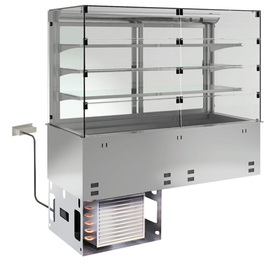 built-in self-service refrigerated display case GN 2/1 | 4 customer flaps 700 x 200 mm | ready to plug in | 230 volts | 500 watts product photo