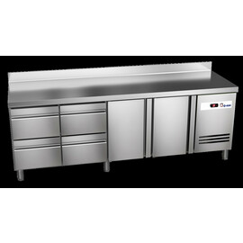 refrigerated table READY KT4614 convection cooling 204 watts 290 ltr | upstand | 2 solid doors | 4 drawers product photo