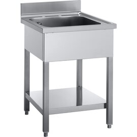 kitchen sink table STEM 0760 EM ECOLINE 1 basin | 500 x 400 x 250 mm with bottom shelf L 700 mm W 600 mm product photo