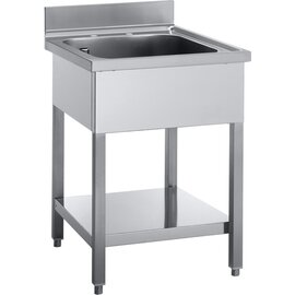 kitchen sink table STEM 0770 EM ECOLINE 1 basin | 500 x 500 x 250 mm with bottom shelf L 700 mm W 700 mm product photo