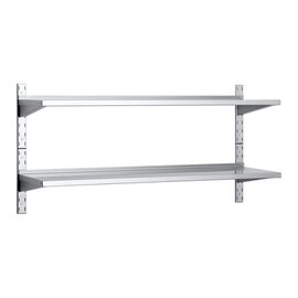double wall rack EM ECOLINE 2 shelves | 2 wall runners | 3 pillars 2 shelves  L 1400 mm  B 400 mm  H 350 mm product photo