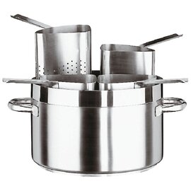 meat pot | pasta pot KG LINE 1100 22 ltr stainless steel with 1/4 sieve inserts  Ø 360 mm  H 215 mm  | stainless steel cold handles product photo