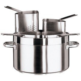 meat pot | pasta pot KG LINE 1000 20.5 l stainless steel with 1/4 sieve inserts  Ø 360 mm  H 215 mm  | stainless steel cold handles product photo