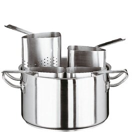 meat pot | pasta pot KG LINE 2000 20.5 l stainless steel with 1/4 sieve inserts  Ø 360 mm  H 215 mm  | stainless steel handles product photo