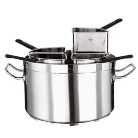 meat pot | pasta pot KG LINE 2100 22 ltr stainless steel with quarter size mesh inserts  Ø 360 mm  H 215 mm  | stainless steel cold handles product photo