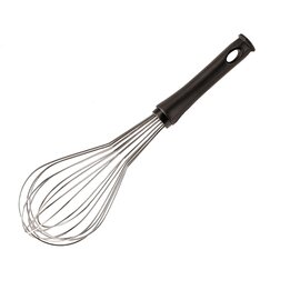 egg whisk stainless steel black plastic handle product photo