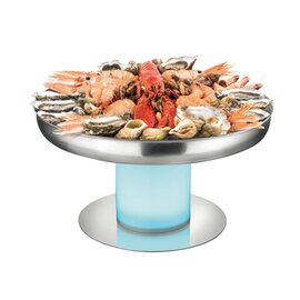 illuminated column with oyster plate stainless steel product photo